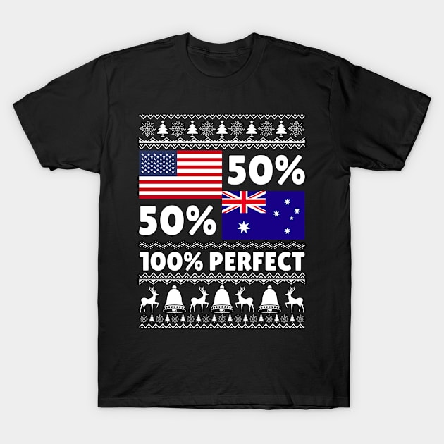 Australian American Flags Xmas Ugly Sweater T-Shirt by salizhonpczxtee